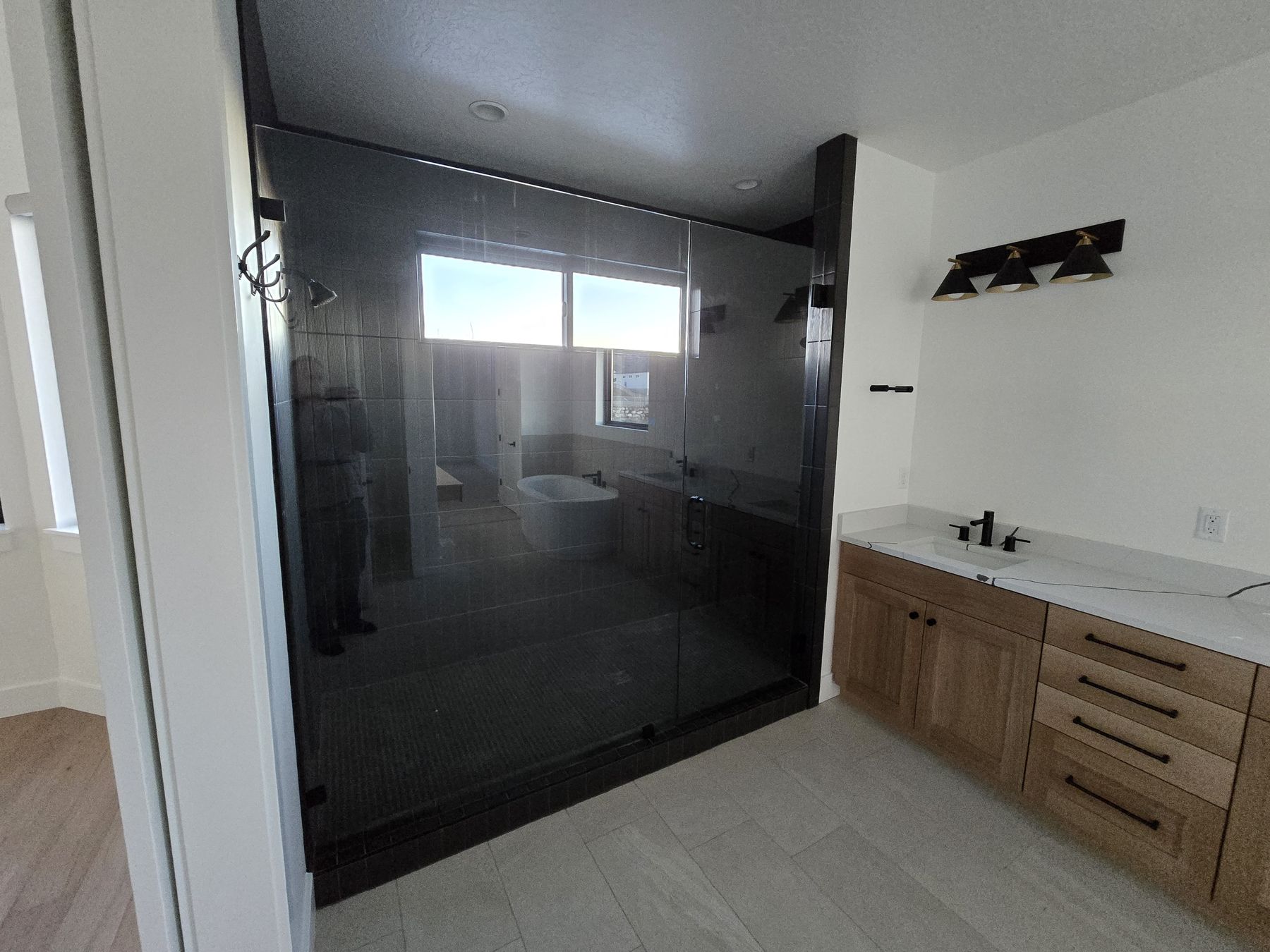 New custom tiled shower